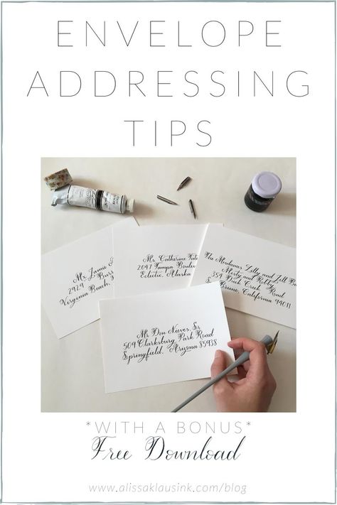 Envelope addressing etiquette is…confusing. Here are answers to five common questions you may have when addressing envelopes for your event and my (free!) Envelope Addressing Guide. Addressing Envelopes By Hand Simple, Addressing Wedding Invitations By Hand, Envelope Addressing Template, Grad Party Invitations, Calligraphy Envelope Addressing, Addressing Wedding Invitations, Lettering Guide, Envelope Addressing, Grad Cards