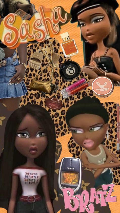 sasha 🐰🧡💋#sasha #sashabratz #bratz #quotes #art #books #beauty #music #outfitinspo #vintage #nature Bratz Quotes, Bratz Sasha, Barbie Party Decorations, Black Bratz Doll, Tupac Pictures, Bratz Doll Outfits, Y2k Posters, Bratz Girls, Disney Princess Fan Art