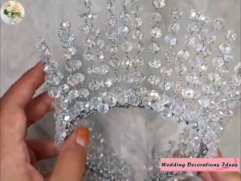 How to Make Simple Crystal Wedding Crown #tutorial | tutorial | How to Make Simple Crystal Wedding Crown #tutorial | By Wedding Decoration Ideas Homemade Crowns Diy, Diy Crystal Crown, Crystal Wedding Crown, Crown Tutorial, Crystal Crown Wedding, Diy Flower Crown, Wedding Decoration Ideas, Diy Crown, Crystal Crown