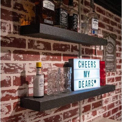 Rustic Basement Bar, Patio Wall Art, Reclaimed Wood Wall Decor, Industrial Wall Shelves, Rustic Wood Floating Shelves, Wood Floating Shelf, Rustic Basement, Kitchen Wall Shelves, Wood Mantle