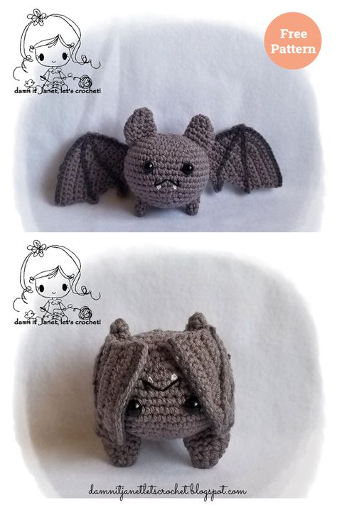 Round Plush Bat Amigurumi Free Crochet Pattern - Crochet Bat, Hallowen Ideas, Bat Pattern, Halloween Crochet Patterns, Holiday Crochet, Crochet Round, Halloween Crochet, Free Halloween, Crochet Hook Sizes