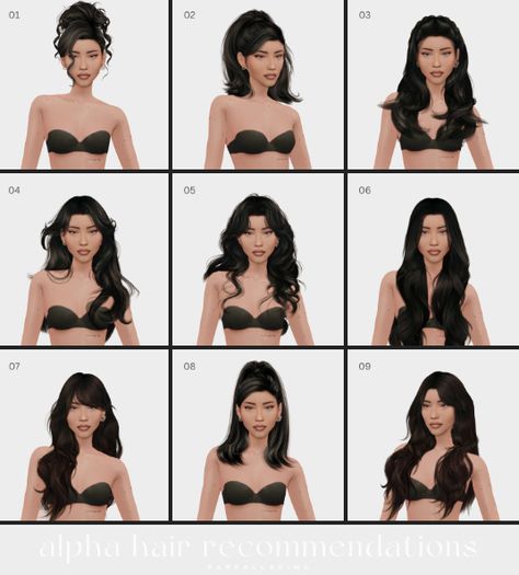 Sims Hair Cc Pack, Sims 4 Cc Alpha Women Hair, Sims 4 Mood Hair, Alpha Sims Cc Hair, Hairs Cc Sims 4, Sims 4 Inspo People, Sims 4 Multiplayer Mod, Sims Cc Hair Realistic, Sims 4 Cc Sets Hair