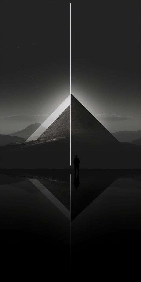 Black Pyramid Wallpaper, Pyramid Wallpaper, Black And White Iphone Wallpaper, Iphone Wallpaper Scenery, White Iphone Wallpaper, Mkbhd Wallpapers, Black And White Wallpaper Iphone, Supreme Iphone Wallpaper, Black Pyramid