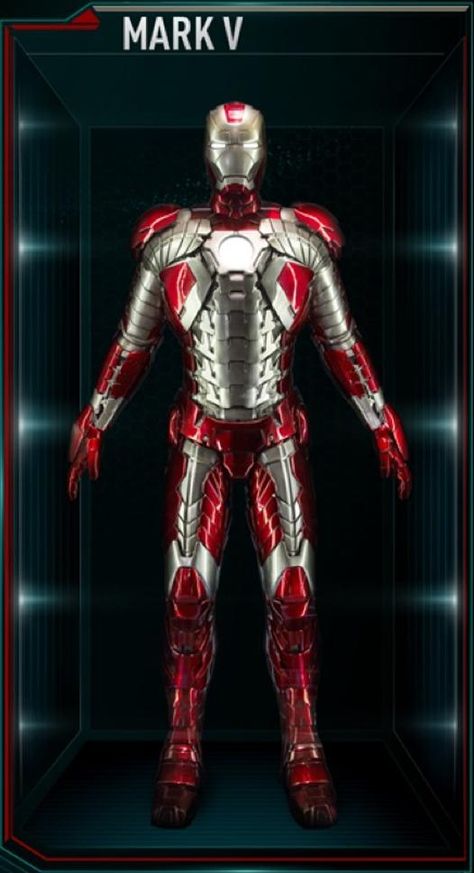 The Mark V (Mark 5), also known by it's names as the "Football" and Suitcase Armor, is an Emergency Suit, and was the fifth Iron Man Armor designed and... All Iron Man Suits, Iron Man Suits, Iron Man 4, Iron Legion, Lego Universe, Mark 5, Iron Man Movie, Man Suits, Iron Man Wallpaper