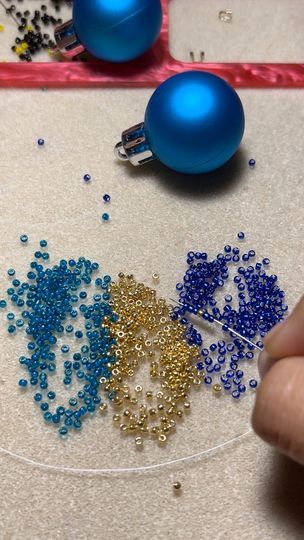 Seed Bead Ornaments Free Pattern, How To Make Beaded Stud Earrings, Beads Christmas Decorations, Bead Embroidery Christmas Ornament, Beaded Ornament Covers Free Tutorials, Glass Bead Ornaments Diy, How To Make Beaded Ornaments, Native Beaded Christmas Ornaments, Diy Bead Ornaments Christmas