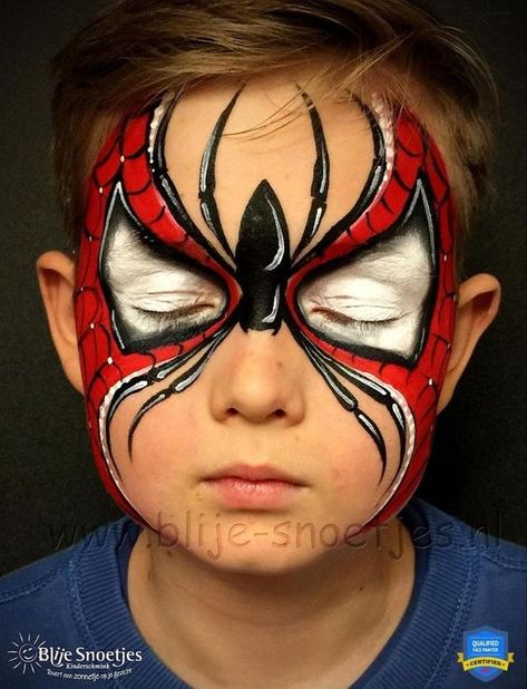 Unlocking the Secrets to Creative Success with Annabel Hoogeveen Easy Spiderman Face Paint, Spider Man Face Paint, Superhero Face Painting, Face Painting For Boys, Halloweenský Makeup, Spiderman Mask, Face Painting Tutorials, Spiderman Face, Face Painting Easy