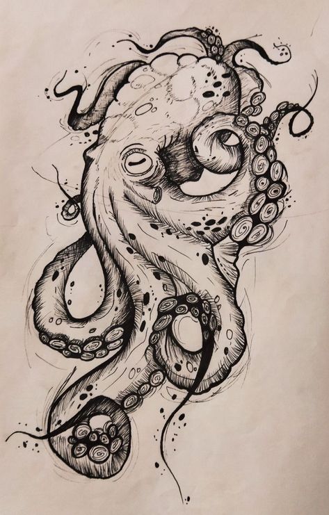 Octopus Tattoo Design, Octopus Tattoos, Octopus Tattoo, Desenho Tattoo, Tattoo Design Drawings, Sketchbook Art Inspiration, Cool Art Drawings, Tattoo Sketches, 귀여운 동물