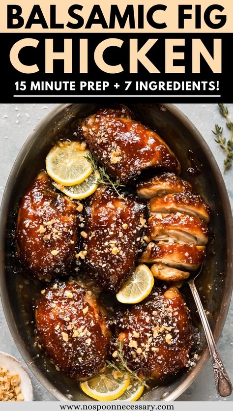 Fig And Balsamic Chicken, Fig Barbecue Sauce, Balsamic Dinner Recipes, Balsamic Fig Glazed Chicken, Recipes With Fig Balsamic Vinegar, Pomegranate Glazed Chicken, Chicken Fig Recipes, Fig Sauce For Chicken, Cooking With Figs