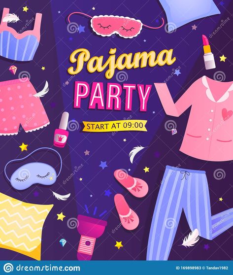 Pajama Party Flyer, Pajama Party Kids, Pajama Day At School, Slumber Party Invitations, Christmas Pajama Party, Preschool Fine Motor Activities, Pijama Party, Sleepover Birthday Parties, Flyer Free