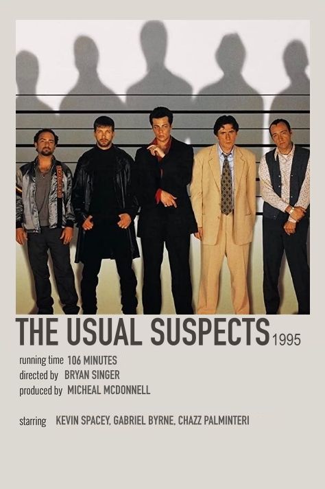 the usual suspects minimalist alternative poster The Usual Suspects Movie, Best Classic Movies, Bryan Singer, The Usual Suspects, Iconic Movie Posters, Film Posters Minimalist, Movies Worth Watching, Great Movies To Watch, Film Posters Vintage