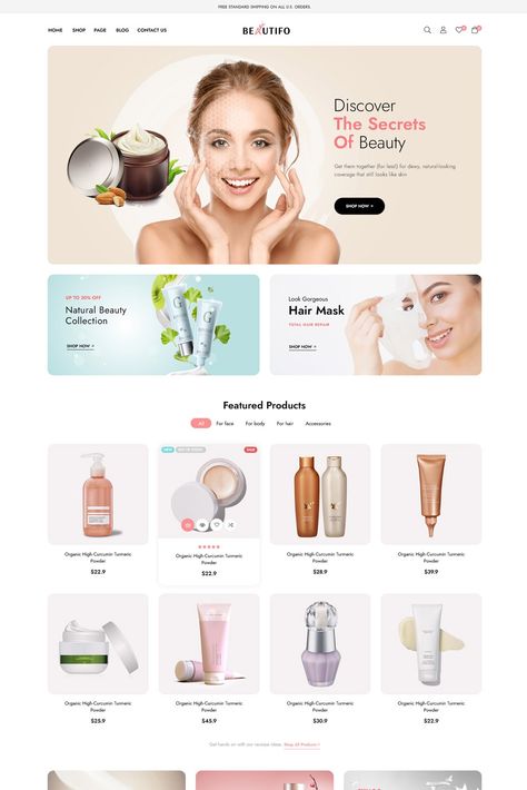 Beautifo WP Theme – a beauty cosmetics store WordPress theme is made perfectly for online business such as beauty spa, health & massage, cosmetics, makeup store, beauty products, skincare, natural beauty, or healthcare purposes. Dropshipping Success, Cosmetic Web, Beauty Web, Online Store Design, Cosmetic Creative, Cosmetics Store, Cosmetics Banner, Woo Commerce Wordpress, Skincare Natural