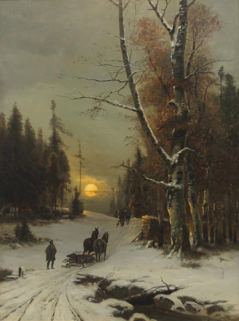 Nostalgia Art, Winter Landscape Painting, Historical Painting, Winter Painting, Great Paintings, Old Paintings, Landscape Illustration, Aesthetic Painting, Winter Art