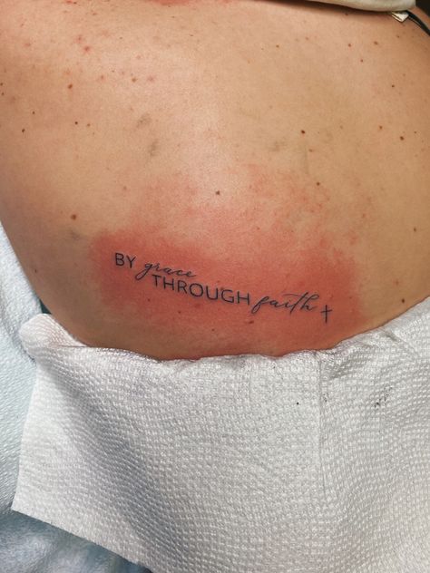 Grace Through Faith Tattoo, By Grace Tattoo, Grace Tattoo, Grace Tattoos, By Grace Through Faith, Grace Through Faith, Christ Tattoo, Cute Tats, Faith Tattoo