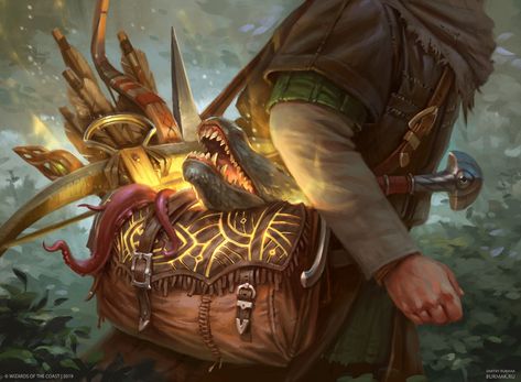 ArtStation - MtG - Bag of Holding, Dmitry Burmak Bag Of Holding, Magic Bag, Mtg Art, Magic Items, Fantasy Props, Dungeons And Dragons Homebrew, Art Station, Dungeon Master, Fantasy Inspiration