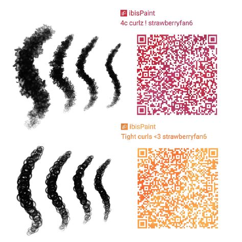 For curly hair types! #ibispen Curl Ibis Paint Brush, Ibis Paint X Brushes Qr Code Curly Hair, Curls Ibis Paint Code, Curly Ibis Paint Code, Curls Brush Ibispaint, Ibis Paint Brush Code Curly Hair, Curly Hair Brush Ibispaint Code, Afro Hair Brush Ibis Paint, Black Hair Brushes Ibis Paint