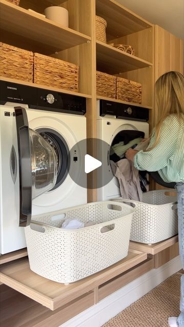 Kerry Kellett on Instagram: "Laundry unit, cost breakdown   Here’s a full breakdown of what we bought and spent to create our utility unit (appliances not included) •CLS TIMBER FOR THE BASE £17.50  •IKEA PAX UNITS INCLUDING: SHELVING, PULL OUT TRAYS & DOOR £392.00  •SPRUCE PINE BATTENS  & STEEL RODS  £32.40  •KINGSPAN DOWN THE SIDES OF THE APPLIANCES  £15.00  •VENEER EDGING £11.49  •OAK MDF PANEL  £65.00  TOTAL COST £533.39  accessories optional 😉   #utility #utilityroom #utilityroomdecor #pax #paxhacks #ikea #ikeahack #ikeahome #laundry #laundryroom #laundryday #laundryroomdecor #laundryhacks" Ikea Utility Room, Laundry Unit, Ikea Laundry, Ikea Pantry, Ikea Laundry Room, Ikea Pax Hack, Diy Mudroom Bench, Mdf Panel, Ikea Hack Ideas