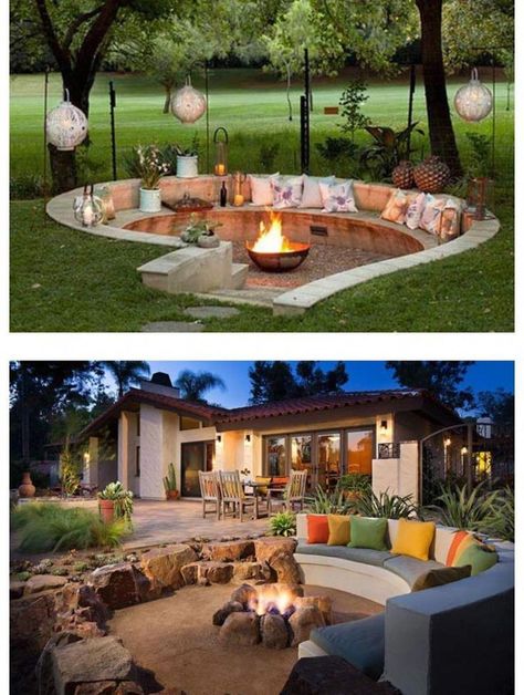 Design Per Patio, Backyard Fire Pit, Backyard Inspiration, Backyard Diy Projects, Backyard Fire, Fire Pit Backyard, Budget Backyard, Dream Backyard, Backyard Projects