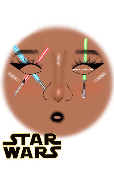 Dark Side Makeup Star Wars, May The 4th Makeup, Starwars Inspired Makeup, Star Wars Themed Makeup, Star Wars Eyeshadow, Star Wars Makeup Ideas Dark Side, Star Wars Makeup Inspiration, Star Wars Makeup Ideas Eyes, Starwars Makeup Ideas