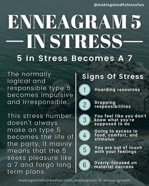 In stress, the enneagram 5 takes on the negative traits of the enneagram 7, The Enthusiast. The normally systematic and responsible type 5 becomes impulsive and irresponsible. #enneagram #enneagram5 Istp Type 5, Enneagram Type 5 Male, Intj Enneagram Type 5, Enneagram 5 Relationships, Enneagram 5 Wing 6, Enneagram Type 5 Aesthetic, Enneagram Type 5 Female, Enneagram 5 Aesthetic, Enneagram 5 W 4