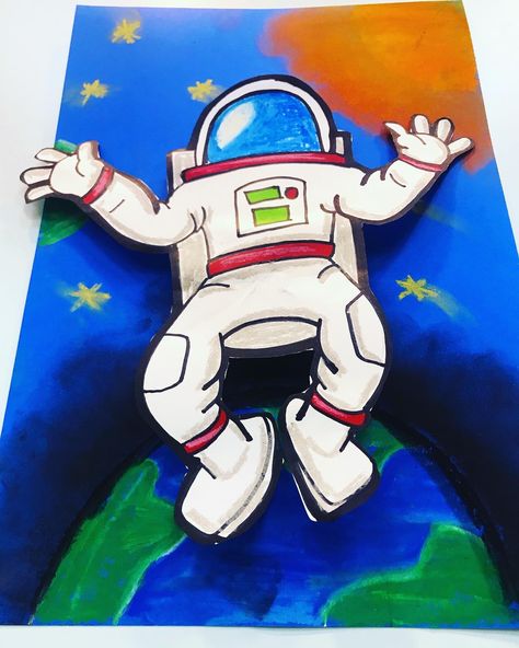 Astronauts in Space | Amazing Art Teacher Space Art Projects For Kids, Glow Gallery, Outer Space Background, Space Art Projects, Summer Camp Art, Blow Paint, Cousin Camp, Outer Space Art, Art For Kids Hub