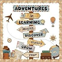 Explorer Bulletin Board Ideas, Learning Is A Journey Classroom Theme, Around The World Classroom Theme, Map Bulletin Board, Vintage Classroom Decor, Travel Classroom, Vintage Classroom, Multicultural Classroom, Explorer Theme