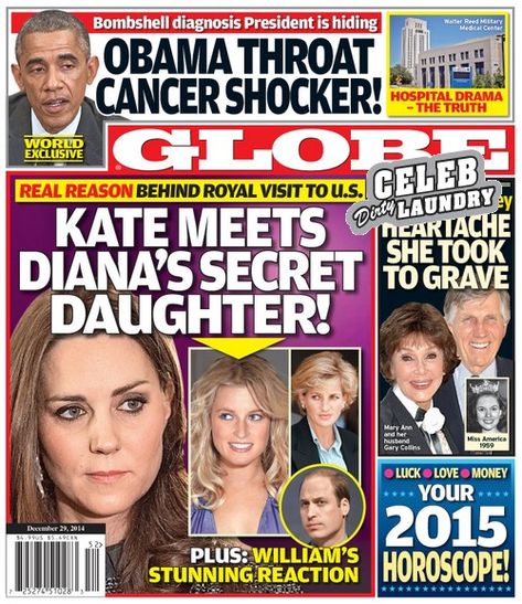 GLOBE: Kate Middleton Meets Princess Diana's Daughter in New York City - Prince Williams' Stunning Reaction! (PHOTO) Princess Diana Daughter, Reaction Photo, Principe William, Popular Magazine, Prince Williams, Shocking News, December 29, Miss America, Diana Spencer