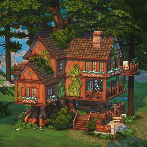 Ts4 Treehouse, Sims 4 Treehouse Build, Sims Forest House, Sims 4 Tree House Build, The Sims 4 Tree House, Granite Falls Sims 4, Sims 4 Rental House, Sims 4 Forest House, Sims 4 Treehouse