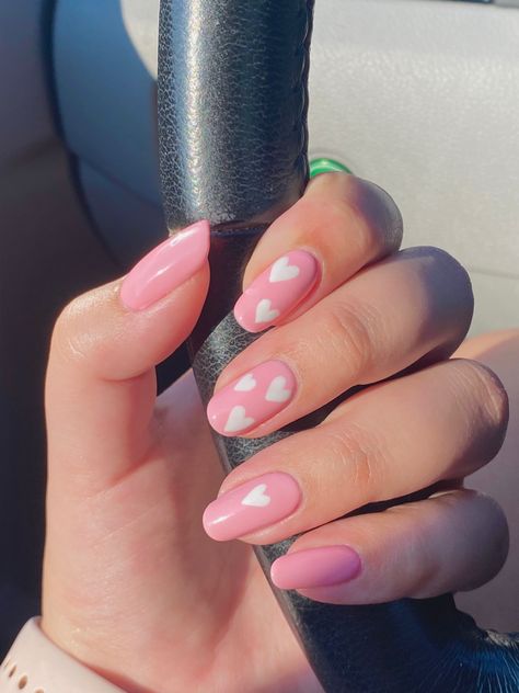 Ongles Rose Pastel, Valentine Nails Pink, Pastel Pink Nails, Pink White Nails, Baby Pink Nails, Pink Gel Nails, Light Pink Nails, February Nails, Nice Nails