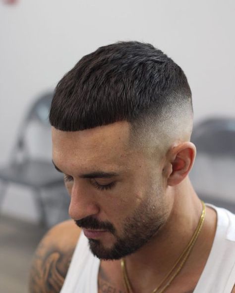 Butch Haircuts, Simple Haircuts, Induction Cut, Buzz Cut With Beard, Wild Curly Hair, Ivy League Haircut, High And Tight Haircut, French Crop, Comb Over Fade