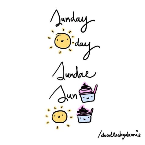 Sunday / Sundae 🌞🍨 #illustration #doodle #drawing #words #artist #Sunday #sundae #sun #wordables #scribble #funny Sundae Illustration, Drawing Words, Illustration Doodle, Ice Cream Social, Doodles, Ice Cream, Sun, Cream, Drawings