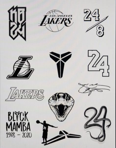 Small Kobe Bryant Tattoo, Kobe Bryant Inspired Tattoos, Small Kobe Tattoos, Kobe Inspired Tattoos, Kobe Bryant Logo Tattoo, Laker Tattoos, Basketball Forearm Tattoos, Lebron Tattoos Ideas, Kobe Mamba Tattoo