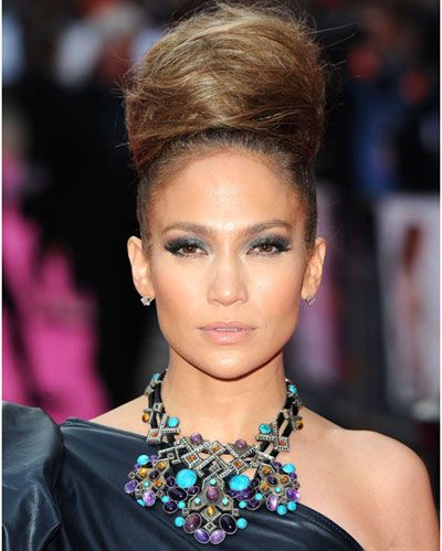 Jennifer Lopez Makeup, Jennifer Lopez Hair, Lanvin Dress, Jennifer Lopez Dress, French Twist, Celebrity Hairstyles, Jennifer Aniston, Smokey Eye, Hair Updos