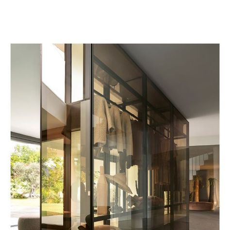 Lema Mobili on Instagram: "Tian, from the Chinese word for sky, is an all-glass wardrobe. Its strength lies in the perfect alignment of the glass flush with the metal pillars: a technological advantage with a strong aesthetic impact that gives the wardrobe a monolithic and pure image. Here, in the reflective bronzed glass version with profiles in metal painted bronze. #lemamobili #armadioalcentimetro #tian . . . . . . . . . . . . . . . . . . . . . . . . . . . . . . . . . . . . . . . . #inte Pure Image, Strong Aesthetic, Glass Wardrobe, Chinese Words, Male Fitness Models, Wardrobe Doors, Pure Products, Wardrobe, Bedroom