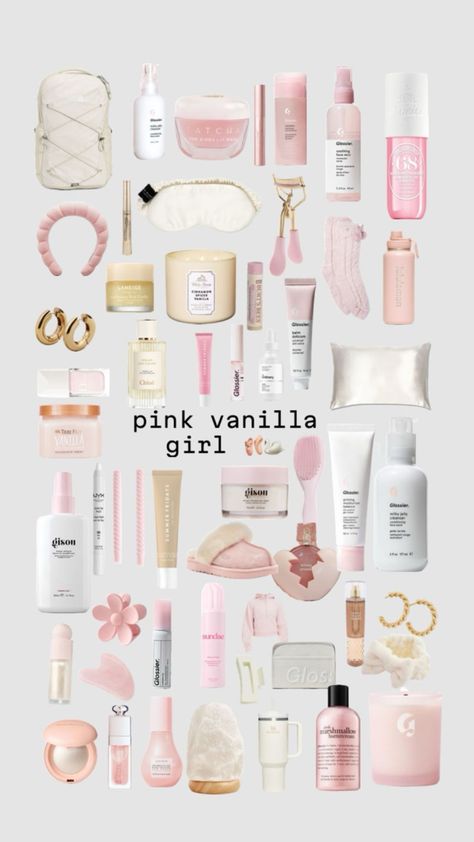 White Beige Aesthetic, Pink Vanilla Girl, Pink Vanilla, Sephora Skin Care, Pretty Pink Princess, Pink Lifestyle, Perfect Skin Care Routine, Vanilla Girl, Pretty Skin Care