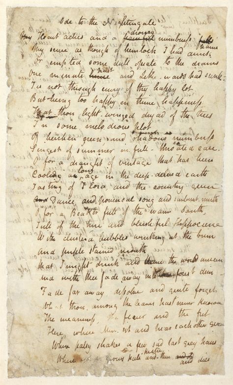 Two hundred years after John Keats wrote ‘Ode to a Nightingale’, poetry lovers are being offered the unique opportunity to view the original manuscript in the house where he composed one of his most popular works. Keats House in Hampstead, which is owned by the City of London Corporation, and the Fitzwilliam Museum, a University of Cambridge ... Ode To A Nightingale, Fitzwilliam Museum, Poetry Lovers, Romantic Period, John Keats, University Of Cambridge, Event Program, City Of London, Letter W