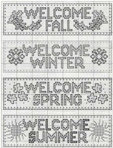 Spring, Summer, Fall & Winter | Fall cross stitch, Cross stitch quotes, Autumn cross stitch patterns Calendar Cross Stitch Pattern, Disney Plastic Canvas, Spring Cross Stitch Patterns, Winter Cross Stitch Patterns, Seasons Cross Stitch, Spring Cross Stitch, Summer Cross Stitch, Holiday Cross Stitch Patterns, Autumn Cross Stitch Patterns