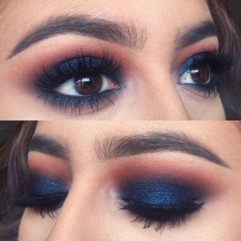 Blue eyeshadow                                                                                                                                                                                 More Beauty Make-up, Blue Eyeshadow, Eye Makeup Tips, Blue Makeup, Makeup Goals, Smokey Eye Makeup, Prom Makeup, Love Makeup, Eyeshadow Looks