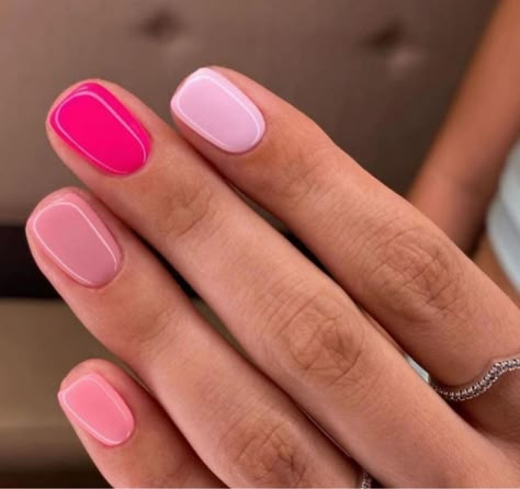 Monotone Nails, Minimalist Pink Nails, Short Gel Nails, Cute Gel Nails, Nails 2023, Dipped Nails, Orange Nails, Manicure Y Pedicure, Dream Nails