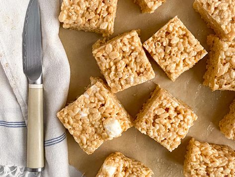 How to Make Rice Krispie Treats - Chowhound Healthy Recipes With Rice, Recipes With Rice Krispies, Recipes With Rice, Rice Crispie, Krispie Treats Recipe, Condensed Milk Recipes, Bake Goods, Krispy Treats, Baking Science