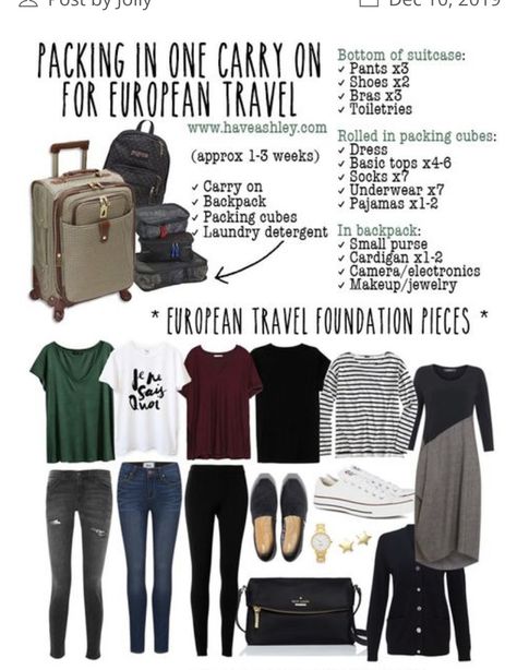 Winter Travel Packing Carry On, 54321 Packing Winter, 10 Day Travel Wardrobe Fall, 54321 Packing, Ireland Travel Outfits, Scotland Packing List, Travel Bra, Hawaii Packing, Packing Wardrobe