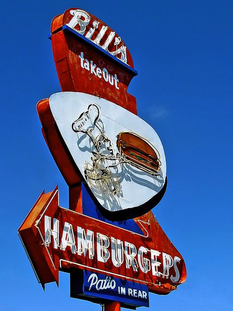 bills take out...santa maria, ca...been lovin' this one my whole life...SB Googie Architecture, Restaurant Themes, Classic Building, Vintage Neon Signs, Vintage Neon, Central California, Retro Sign, Old Signs, Metallic Prints