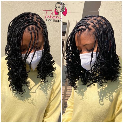 Short Braids With Curls At The End, Short Braids With Curls, Braided Ideas, Braided Bob, Short Bob Braids, Simple Braids, Anna Hair, Bump Hairstyles, Natural Hair Diy