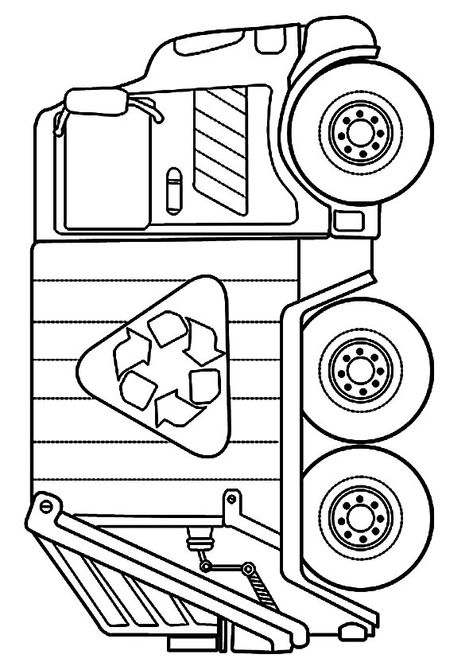 Coloring Page Community Helpers For Toddlers, Community Helpers Preschool Activities, Recycling For Kids, Truck Crafts, Recycling Activities, Community Helpers Preschool, Transportation Preschool, Earth Day Crafts, Truck Coloring Pages