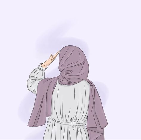 Hijab Dps Profile Pics Cartoon, Hijabi Cartoon, Hijabi Pfp Cartoon, Hijabi Art, Purple Hijab, Cute Hijab Cartoon Wallpaper, Drawing Male Hair, Hijab Drawing, Cartoons Dp