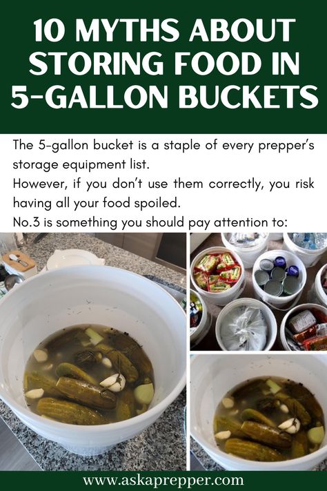 The 5-gallon bucket is a staple of every prepper’s storage equipment list. However, if you don’t use them correctly, you risk having all your food spoiled. No.3 is something you should pay attention to: 5 Gallon Bucket Food Storage, Food Grade Buckets, Survival Food Storage, Five Gallon Bucket, Survival Foods, Bucket Ideas, 5 Gallon Buckets, Corner Pantry, Dry Food Storage