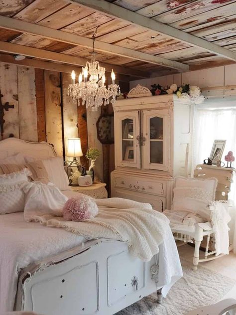 Shabby Chic Closet, Shabby Chic Bedrooms Romantic, French Shabby Chic Bedroom, Shabby Chic Bed Frame, Shabby Chic Bedrooms On A Budget, Vintage Shabby Chic Bedroom, Shabby Chic House, 1920s Cottage, Country Chic Bedroom