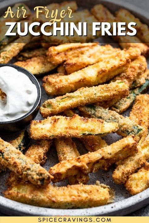 Air Fryer Zucchini Fries, Low Carb Zucchini Fries, Air Fryer Zucchini, Lemon Caper Sauce, Easy Zucchini Recipes, Carrot Fries, Easy Zucchini, Zucchini Fries, Gluten Free Cheese