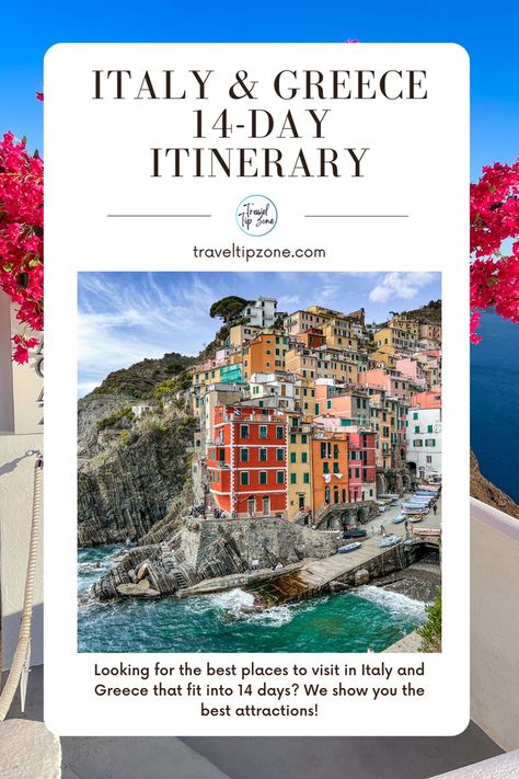 How to explore the highlights of Italy and Greece in 2 weeks? We’ve created the perfect 14-day itinerary! In our guide, you'll find: How to spend 14 days in Italy and Greece · Best things to do in both countries · Top attractions to visit in Italy and Greece · Where to stay in places like Rome, Athens, Santorini, and the Amalfi Coast · Travel tips for a seamless Italy and Greece trip #ItalyGreeceItinerary #2WeeksInItalyAndGreece #ItalyandGreece 2 Weeks In Italy, Greece And Italy, Amalfi Coast Travel, Greece Itinerary, Greece Trip, Italy Itinerary, The Amalfi Coast, Greece Travel, Amalfi Coast