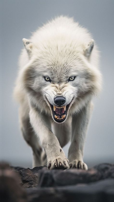 Free background desktop, hd wallpaper white wolf, grin, fangs, predator, background hd for pc, mobile phone Wolf Growling, Wolf With Blue Eyes, Scary Wolf, Lup Singuratic, Angry Wolf, Wolf Images, Wolf Photography, Scary Dogs, Alpha Wolf