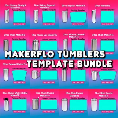 MAKERFLO Tumblers Template SVG Bundle sublimation templates for Popular Tumbler full wrap svg Hydro Water Bottle, Sublimation Templates, Inspirational Tumbler, Glitter Photo, Tumbler Template, Mug Template, Tumbler Decal, Diy Tumblers, Pdf Templates